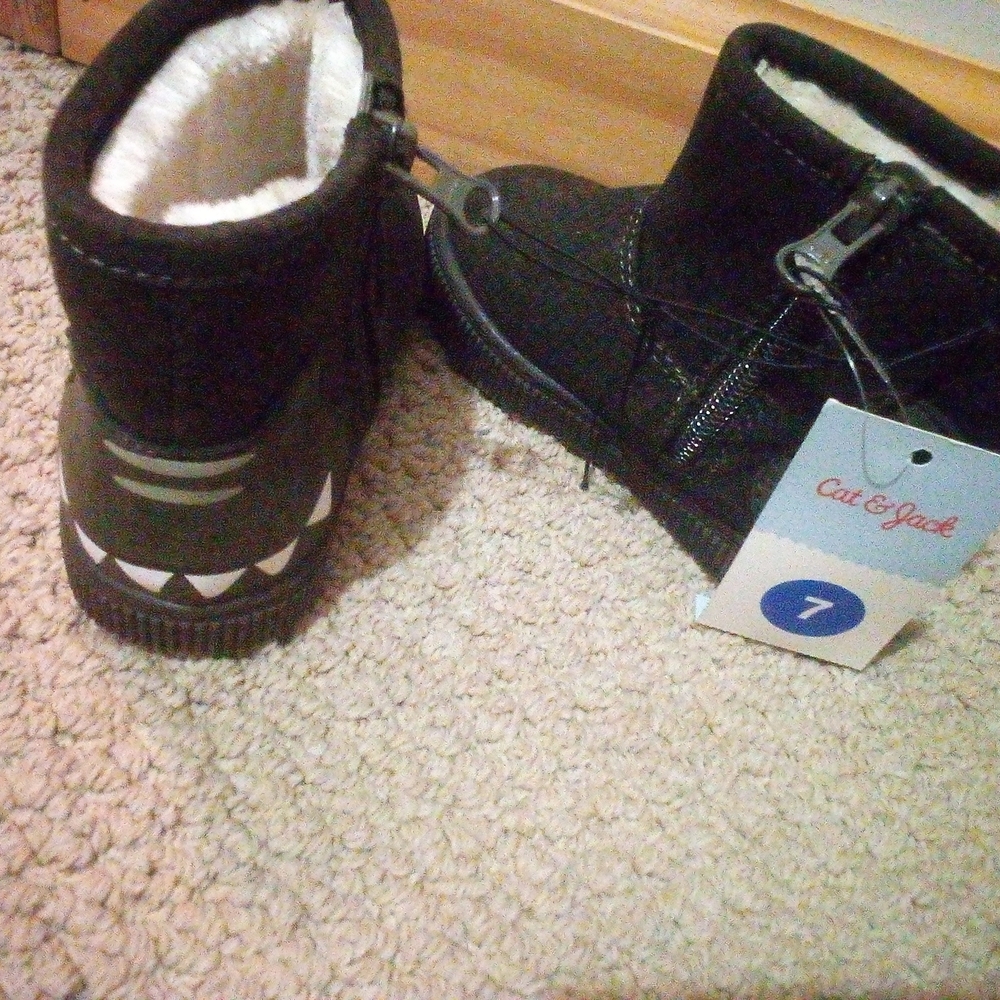 Cat & Jack Black and Gray Kids Boots